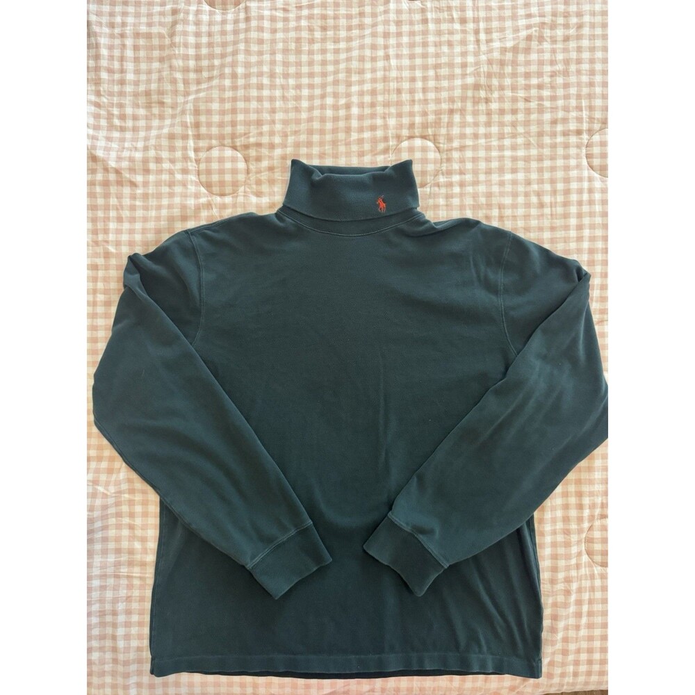 Polo Ralph Lauren Men's Green 100% cotton turtleneck Pullover Sweatshirt XL